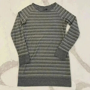 The North Face Gray Long Sleeve Striped Pullover Knit Top/ Dress Women's Medium